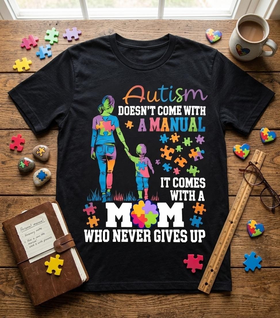 Autism Doesnât Come With A Manual Shirt HG Autism Mom Awareness 2026 Tee