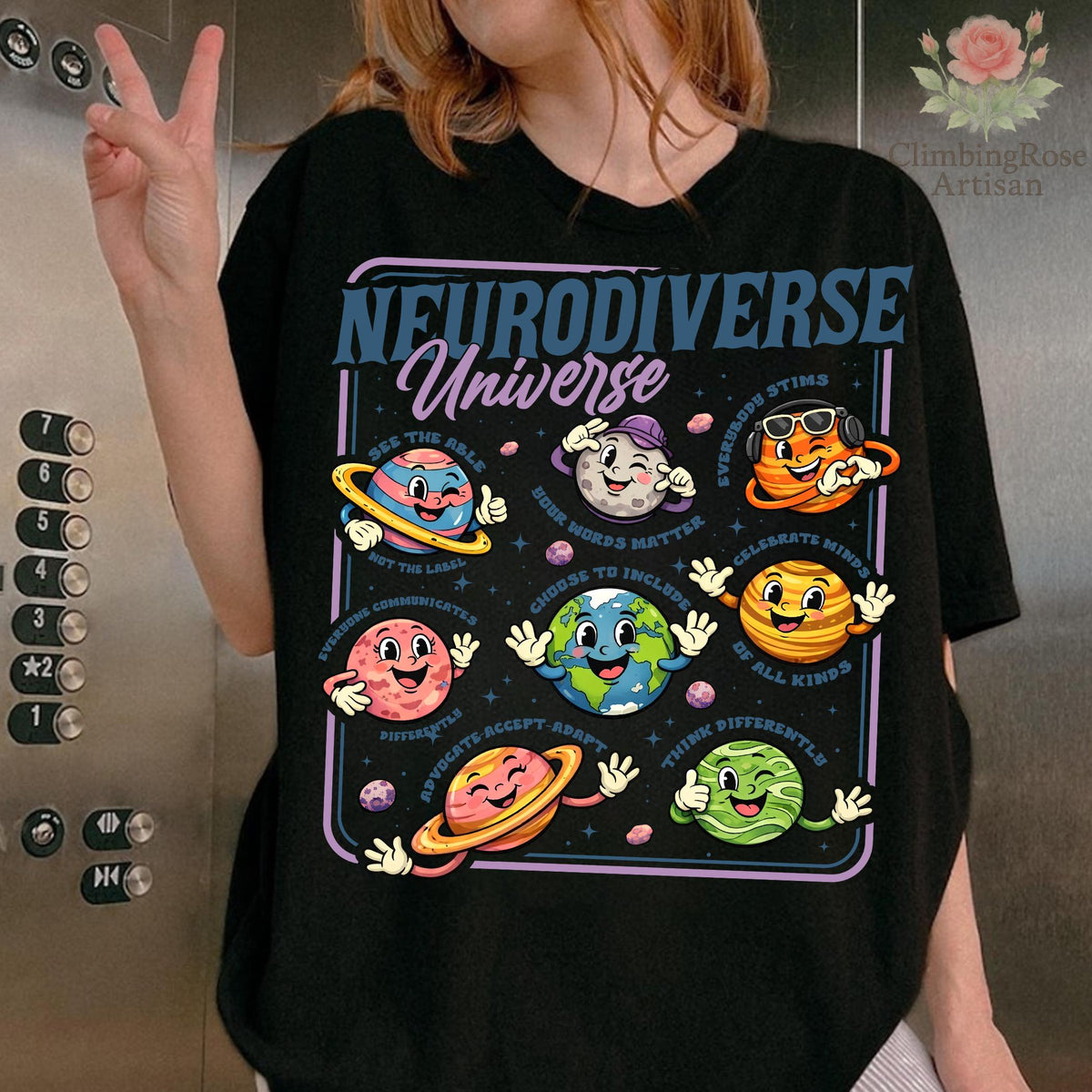 Neurodiverse Universe Autism Awareness Space Neurodiversity Design  SPED Teacher Art  Special Education Gift HG