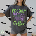 Halloween Coffee Shirt  Freshly Booâd Coffee Tee  Spooky Season Shirt  Cute Ghost Shirt  Skeleton Halloween Coffee Lover Gift  Pumpkin Spice NNA