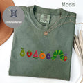 Cute Worm Embroidered Shirt  Fruit Caterpillar Aesthetic Tee  Garden Bug Shirt  Nature Top  Book Lover Gift NNA