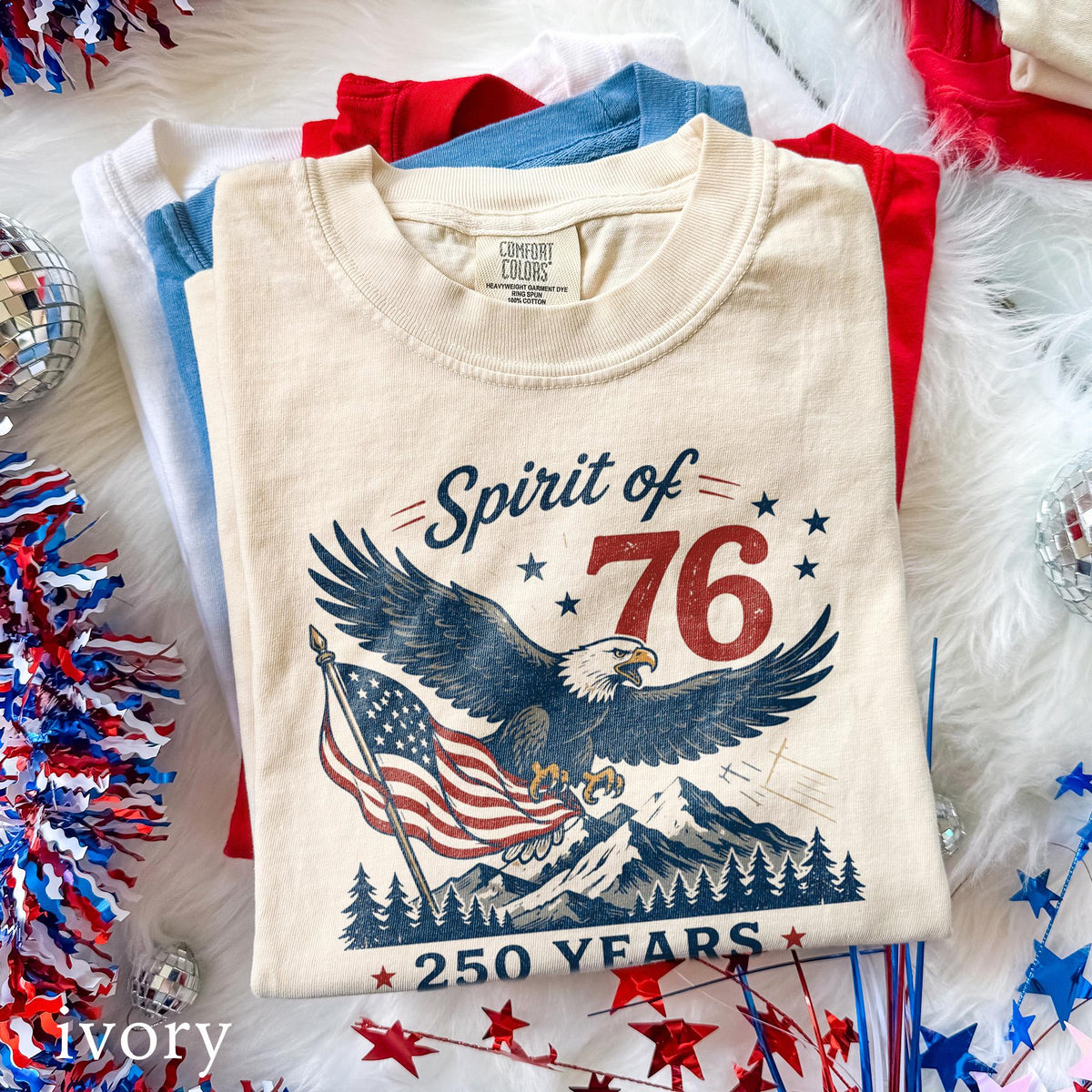 TT USA 250 Anniversary Shirt  Spirit Of 76 Eagle Tee  4th July Patriotic America Shirt  250 Years Freedom Comfort Colors Tee NNA