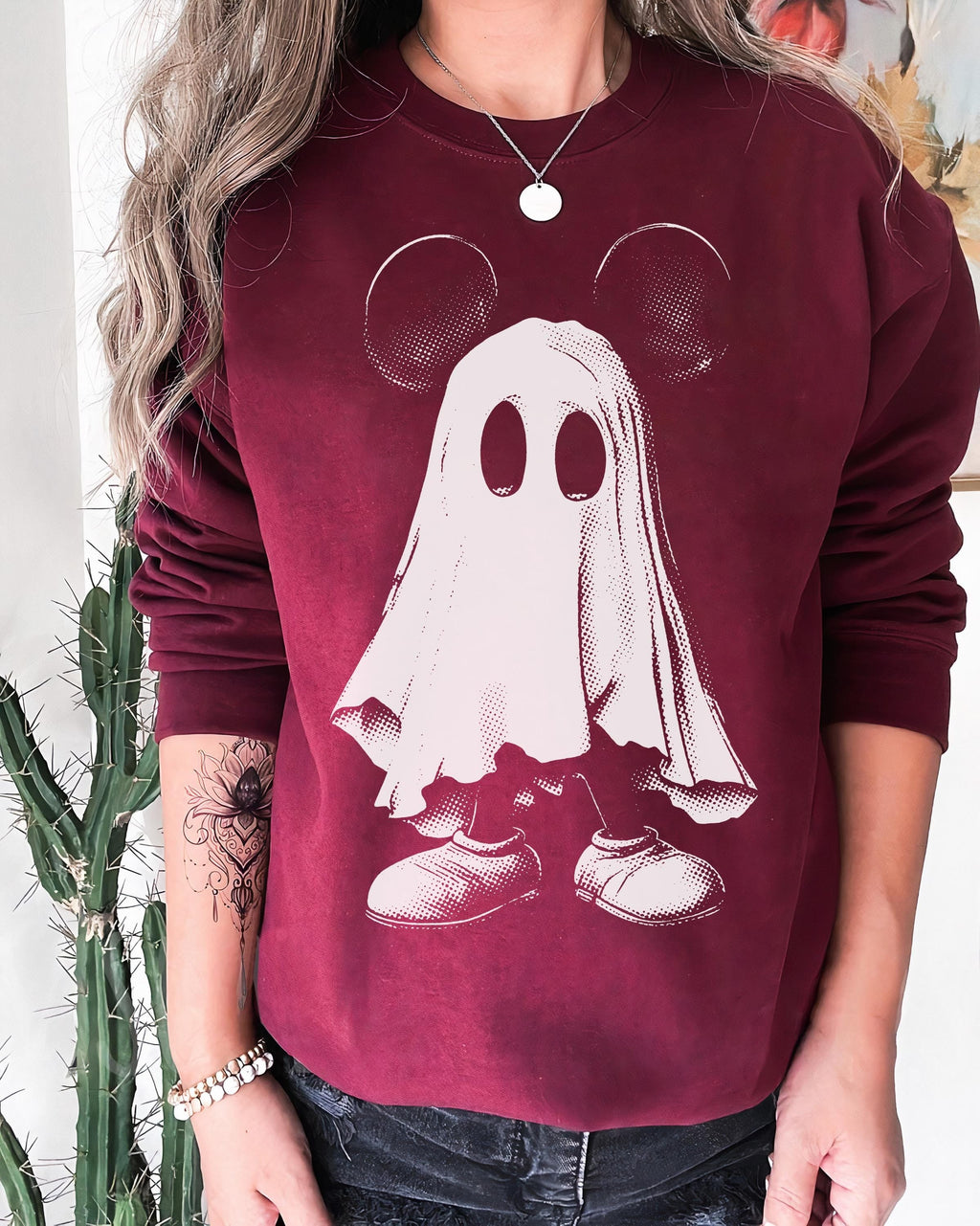 Mouse Friendly Spooky Mouse Ghost T-Shirt  Mouse's Not So Scary Halloween Party 2026 Family Matching Tee  Spooky Season NNA