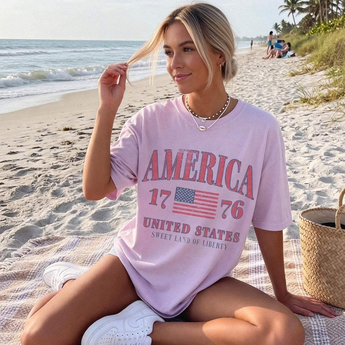 TT Retro America 4th of July Shirt  Preppy Oversized USA Tee  Aesthetic Patriotic Comfort Colors  Cute Summer Fashion  Vintage American NNA