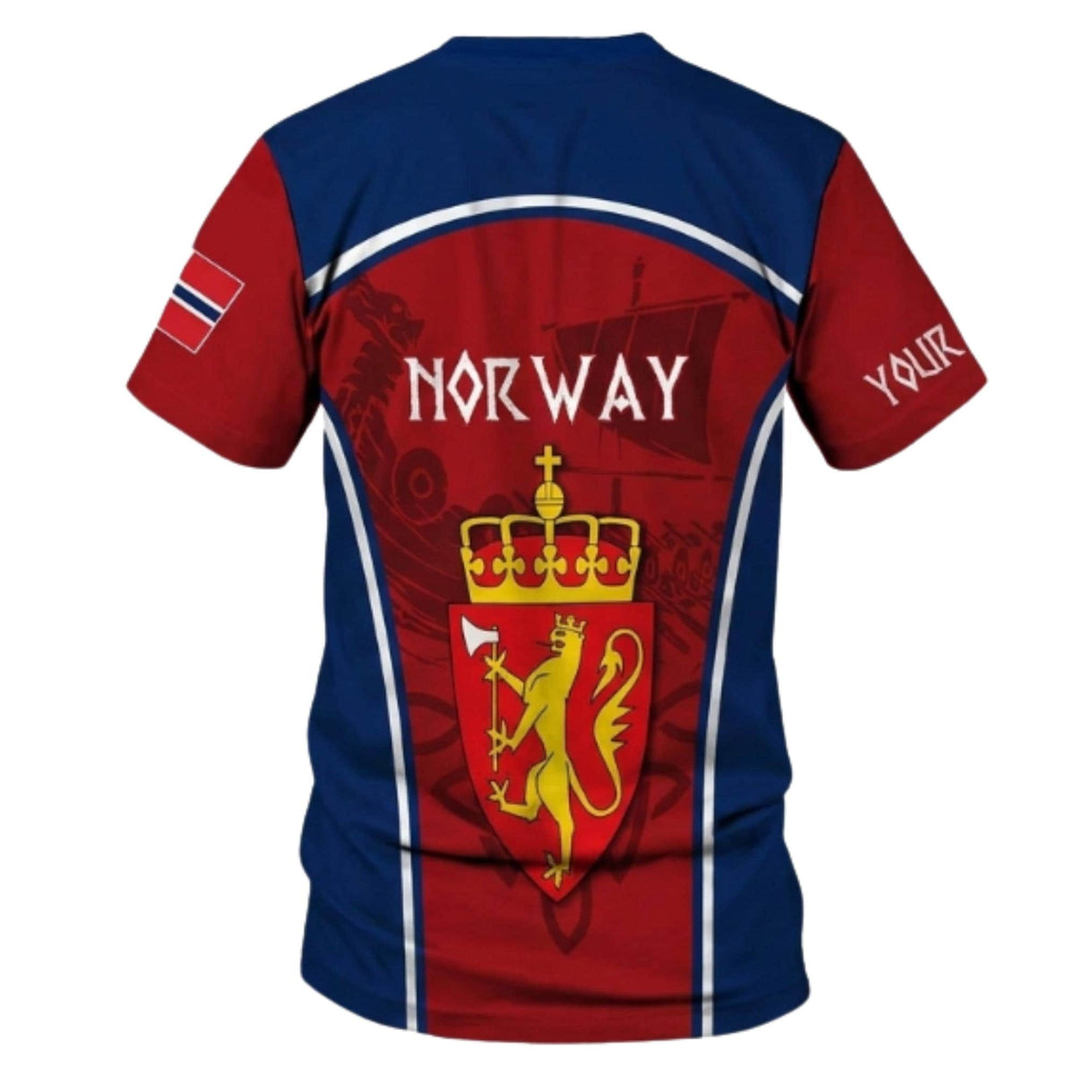 Norway 3D HFN T-Shirt Custom Name Viking Patriotic Shirt