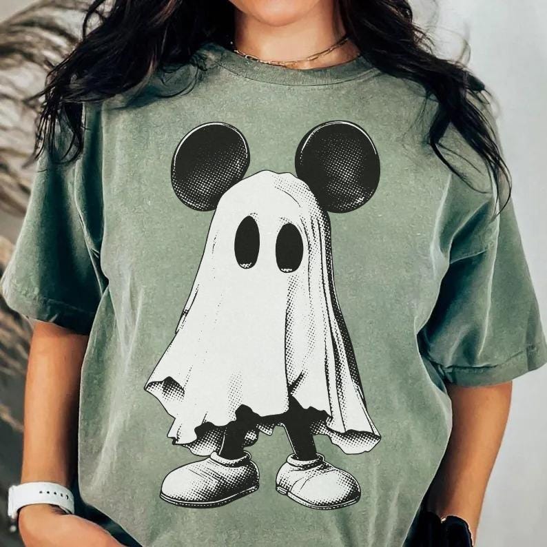 Mouse Friendly Spooky Mouse Ghost T-Shirt  Mouse's Not So Scary Halloween Party 2026 Family Matching Tee  Spooky Season NNA
