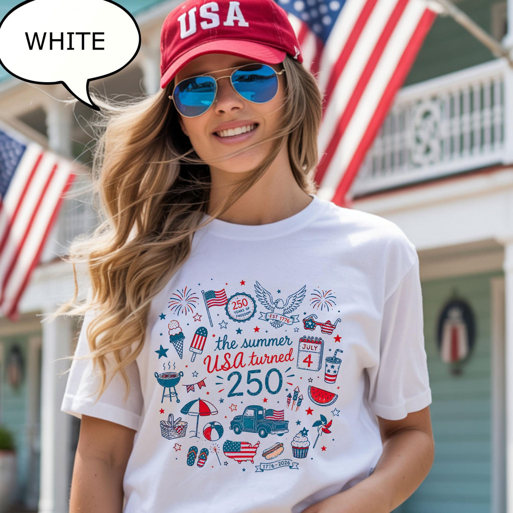 TT Comfort ColorsÂ® The Summer USA Turned T-Shirt  America 250th Birthday Shirt  4th Of July Shirt NNA