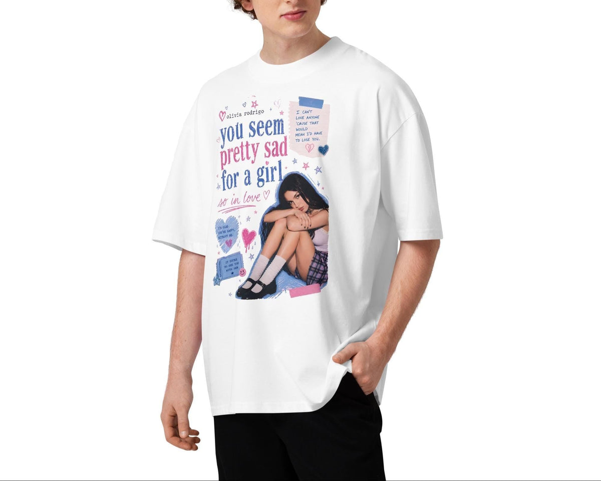 Olivia Rodrigo Shirt | Unisex Organic Oversized High Neck T-shirt | YSPSFAGSIL Album Graphic Tee | Y2K Pop Aesthetic | Heartbreak Girl Gift NNA