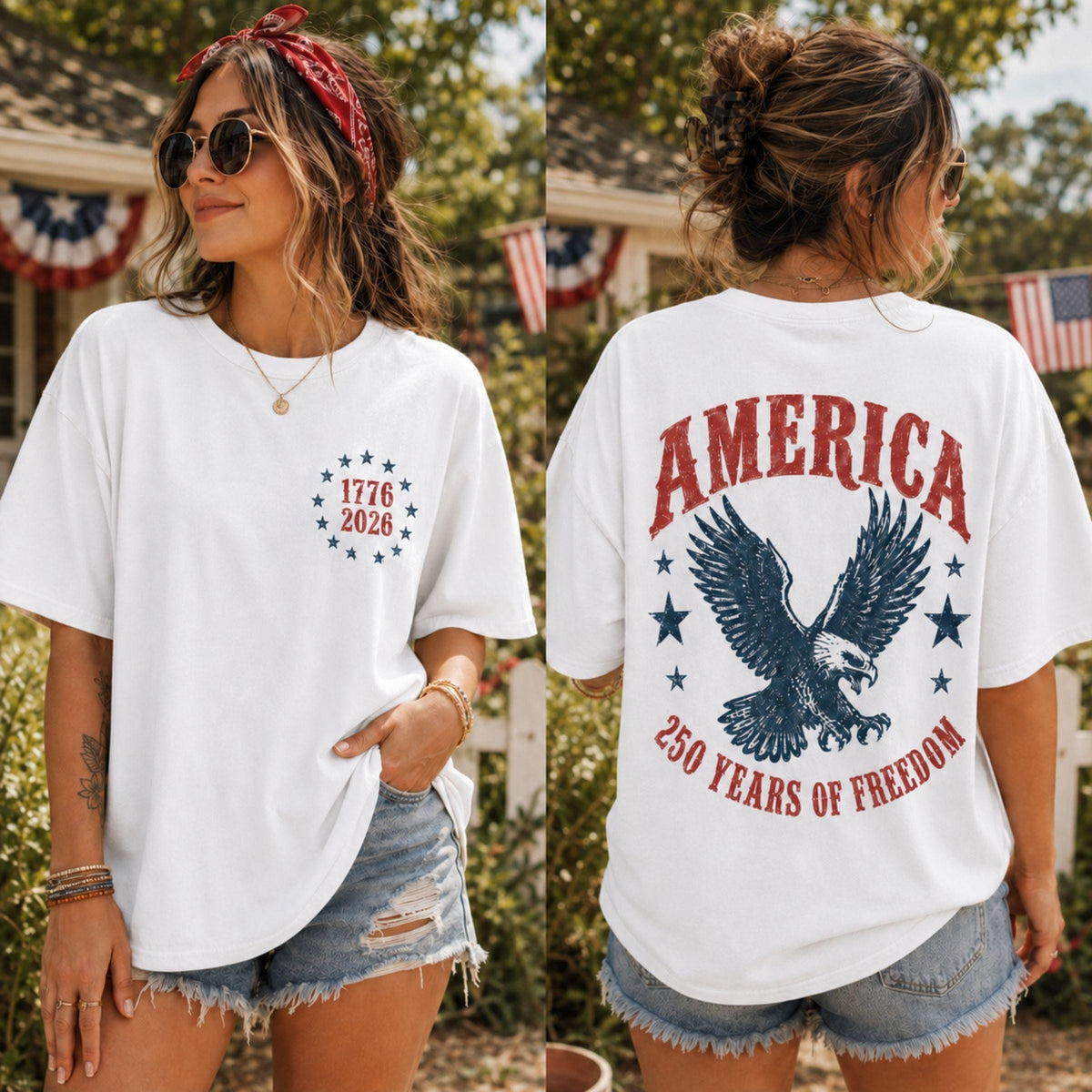 TT Comfort Colors America Eagle Shirt  250th Anniversary Tee  Patriotic Western Shirt  250 Years of Freedom T-Shirt  Fourth of July Shirt NNA