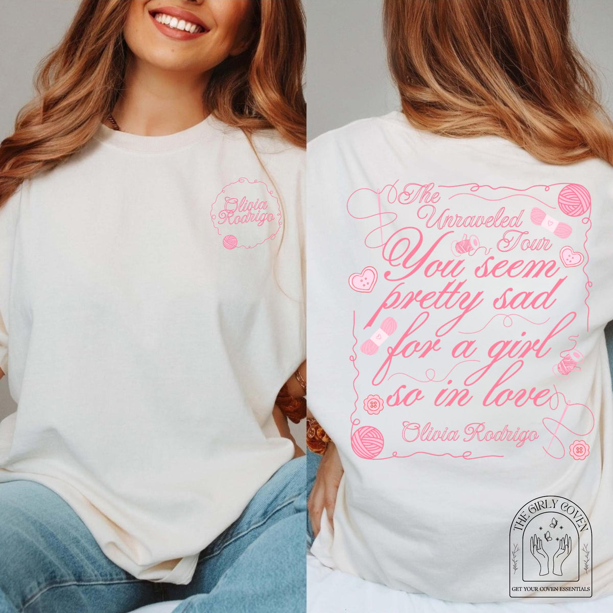 Oliva Rodrigo T-shirt. You Seem Pretty Sad For A Girl So In Love Concert Tour Merch. NNA