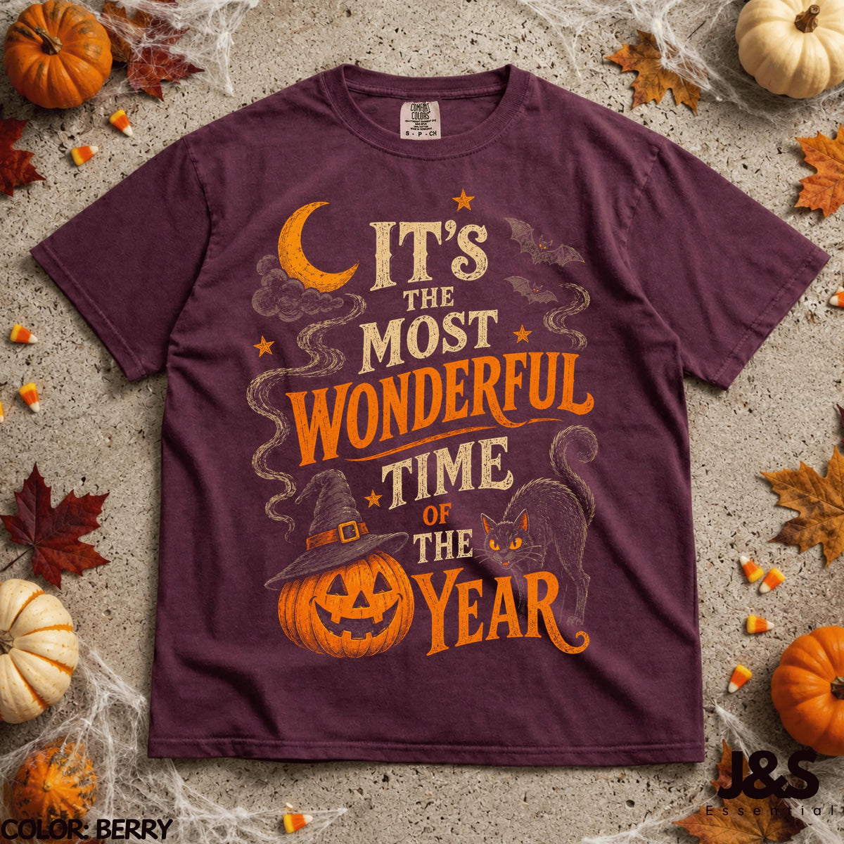 It's The Most Wonderful Time Of The Year Halloween Shirt  Spooky Season Pumpkin Ghost Tshirt  Vintage Witchy Fall Graphic Gift NNA