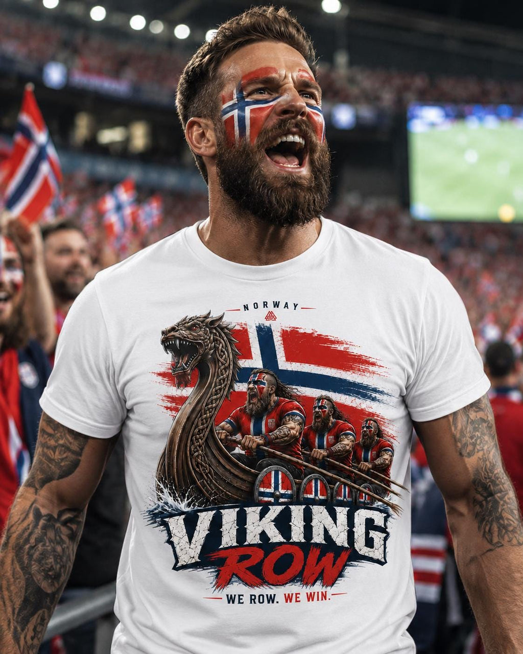 Norway Soccer HFN Shirt Viking Row Tee Norway Jersey Norwegian Football Fan Shirt Nordic Viking Gift 2026 Soccer Fan Tee