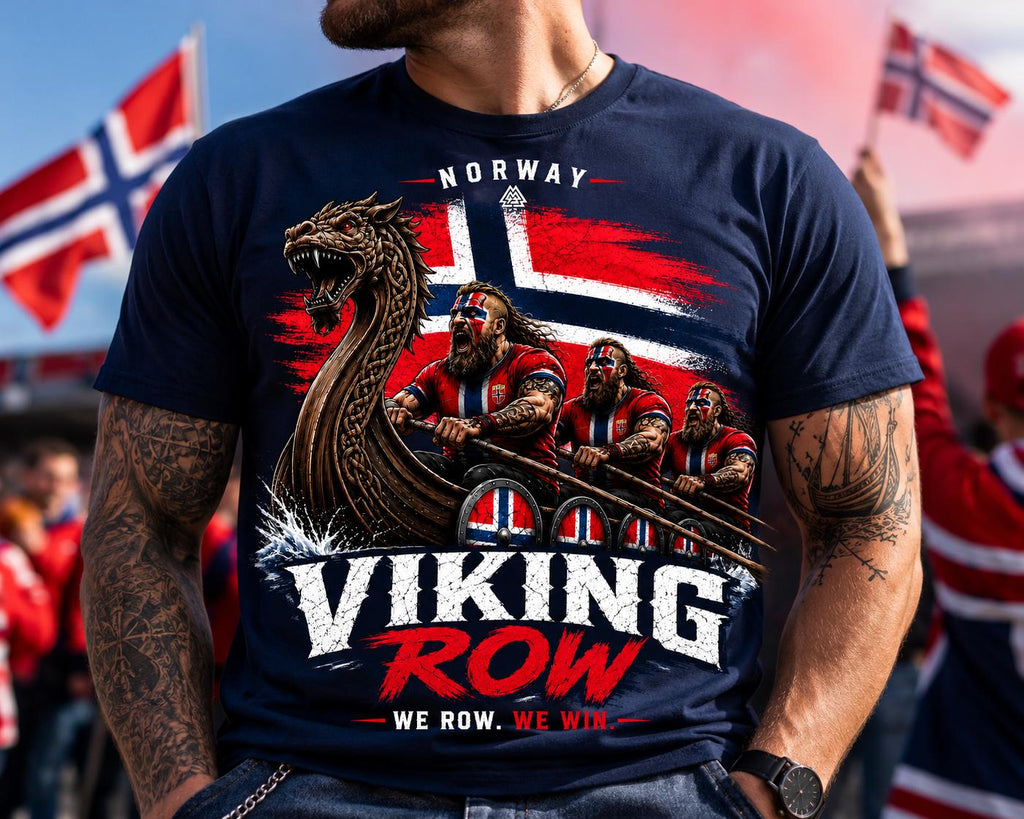 Norway Soccer HFN Shirt Viking Row Tee Norway Jersey Norwegian Football Fan Shirt Nordic Viking Gift 2026 Soccer Fan Tee