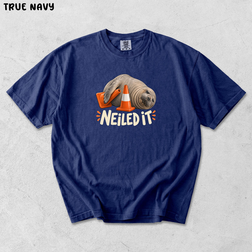 Comfort Colors Neil The Seal HFN Shirt Funny Elephant Seal Meme Tee Tasmania Animal Pun Neiled It Unisex t-shirt