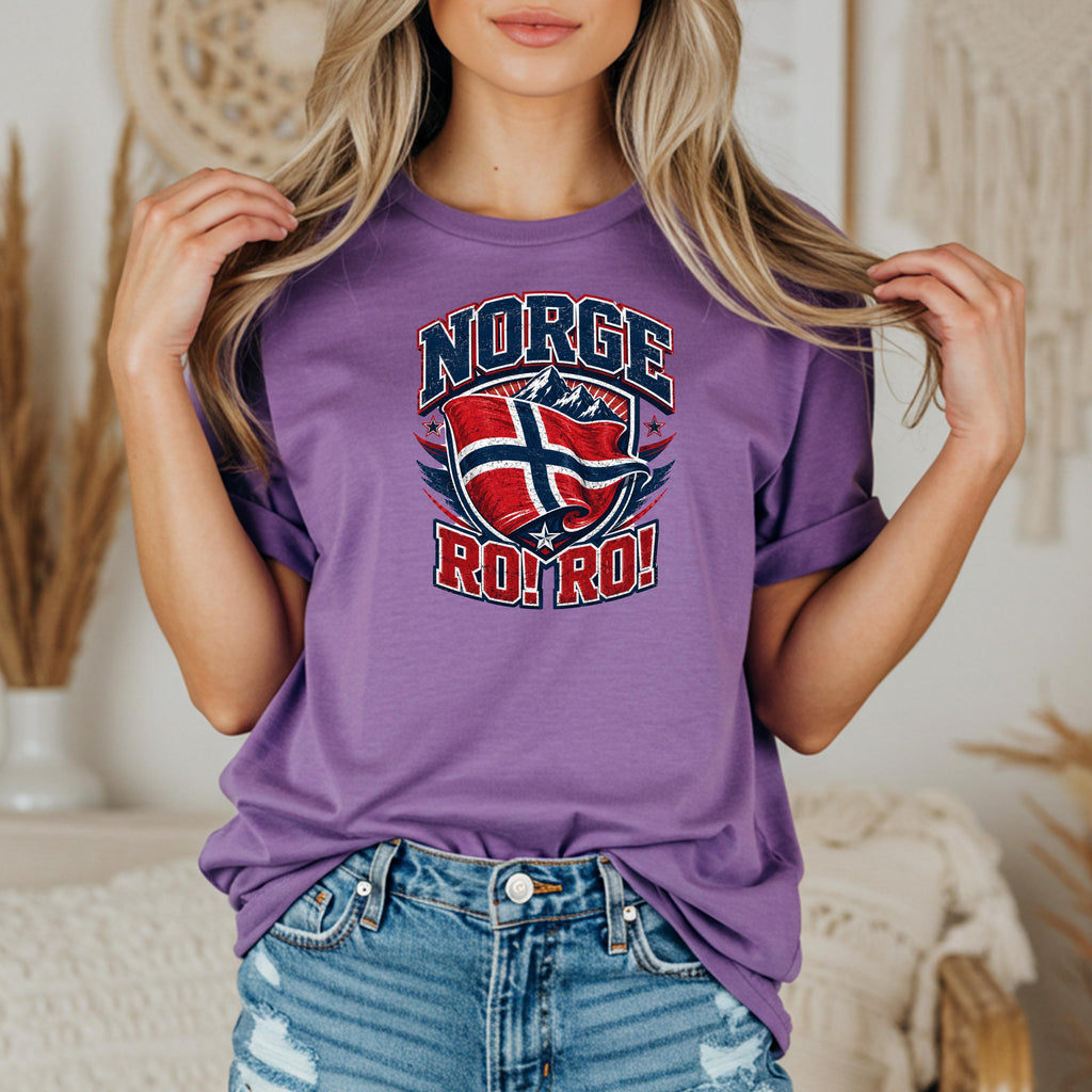 NORGE RO! RO! Norway Flag HFN Shirt Norwegian Pride Tee Norge Football Fan T-Shirt Viking Nordic Supporter Gift Grunge Norway Tee Men's Gift