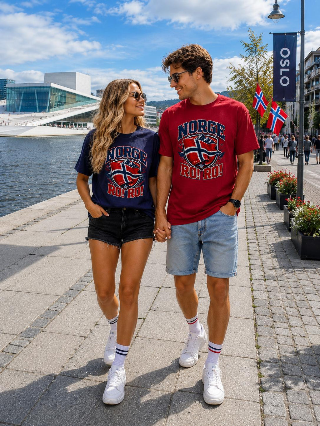 NORGE RO! RO! Norway Flag HFN Shirt Norwegian Pride Tee Norge Football Fan T-Shirt Viking Nordic Supporter Gift Grunge Norway Tee Men's Gift