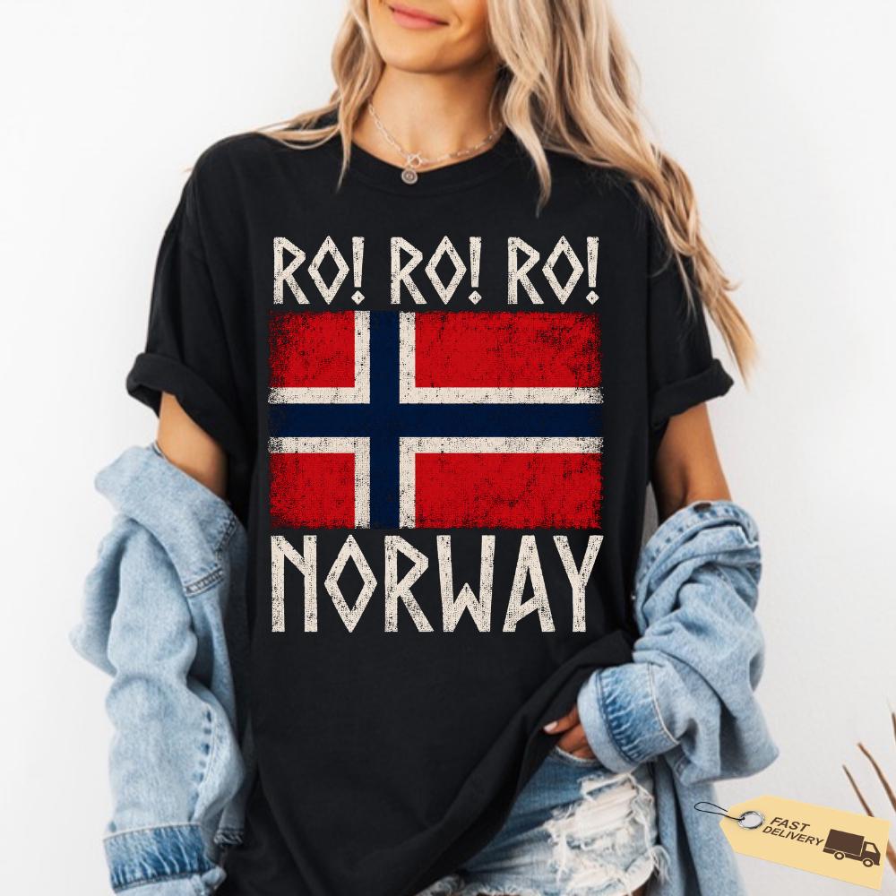 Row Norwegian Viking Norway Flag Culture Row Country HFN T-Shirt Norwegian Rower Gift Viking Heritage Graphic Tee