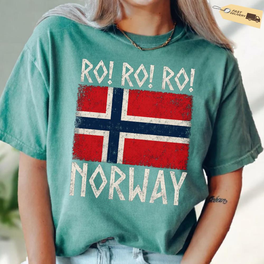 Row Norwegian Viking Norway Flag Culture Row Country HFN T-Shirt Norwegian Rower Gift Viking Heritage Graphic Tee