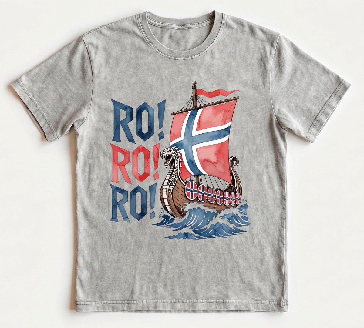Norway Ro! Viking Ship HFN T-Shirt: Norwegian Flag 2026 World tournament Soccer Team Chant Shirt Norge National Football Team Fan Unisex Tee