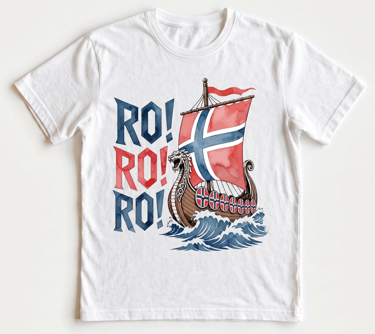 Norway Ro! Viking Ship HFN T-Shirt: Norwegian Flag 2026 World tournament Soccer Team Chant Shirt Norge National Football Team Fan Unisex Tee
