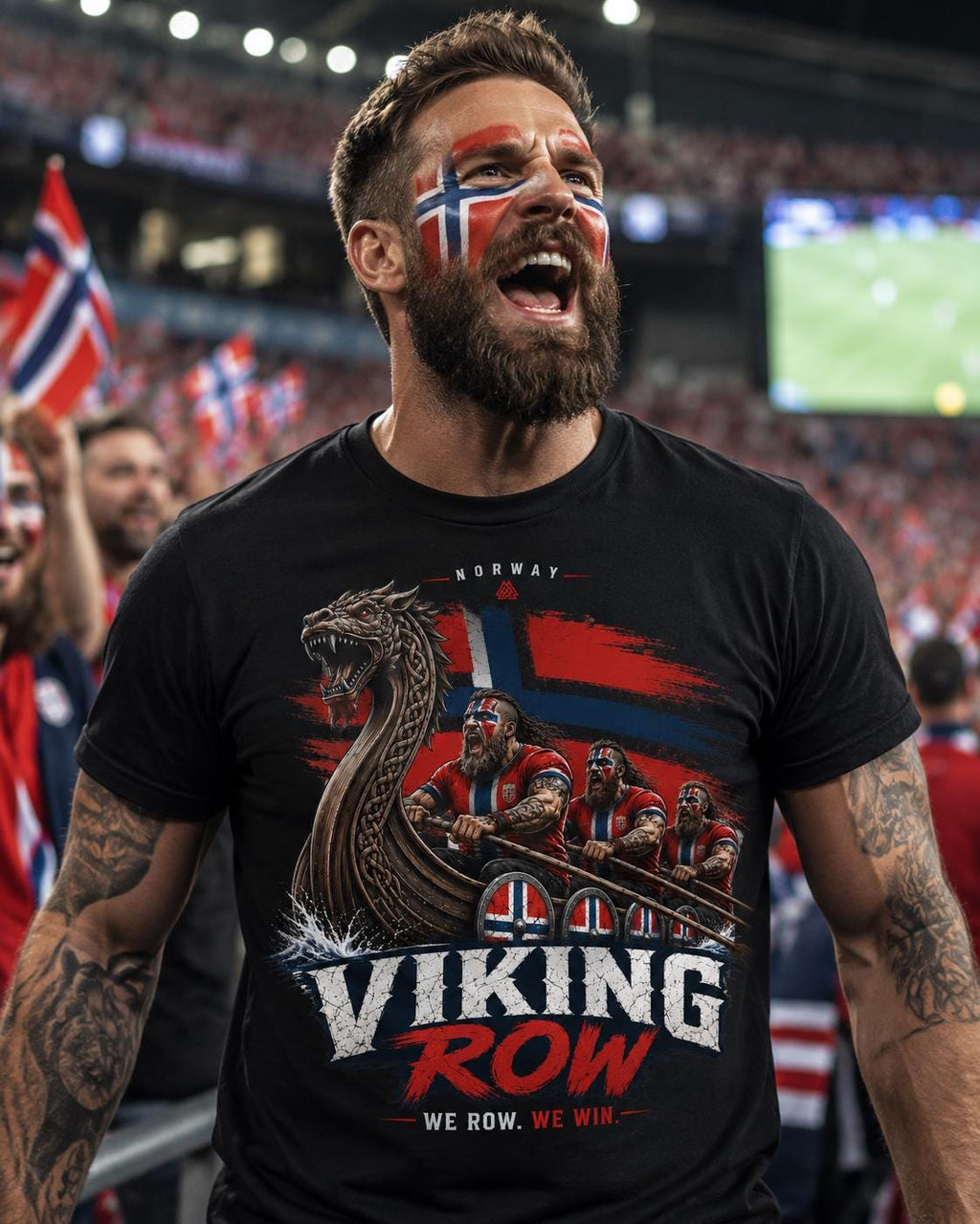 Norway Soccer HFN Shirt Viking Row Tee Norway Jersey Norwegian Football Fan Shirt Nordic Viking Gift 2026 Soccer Fan Tee