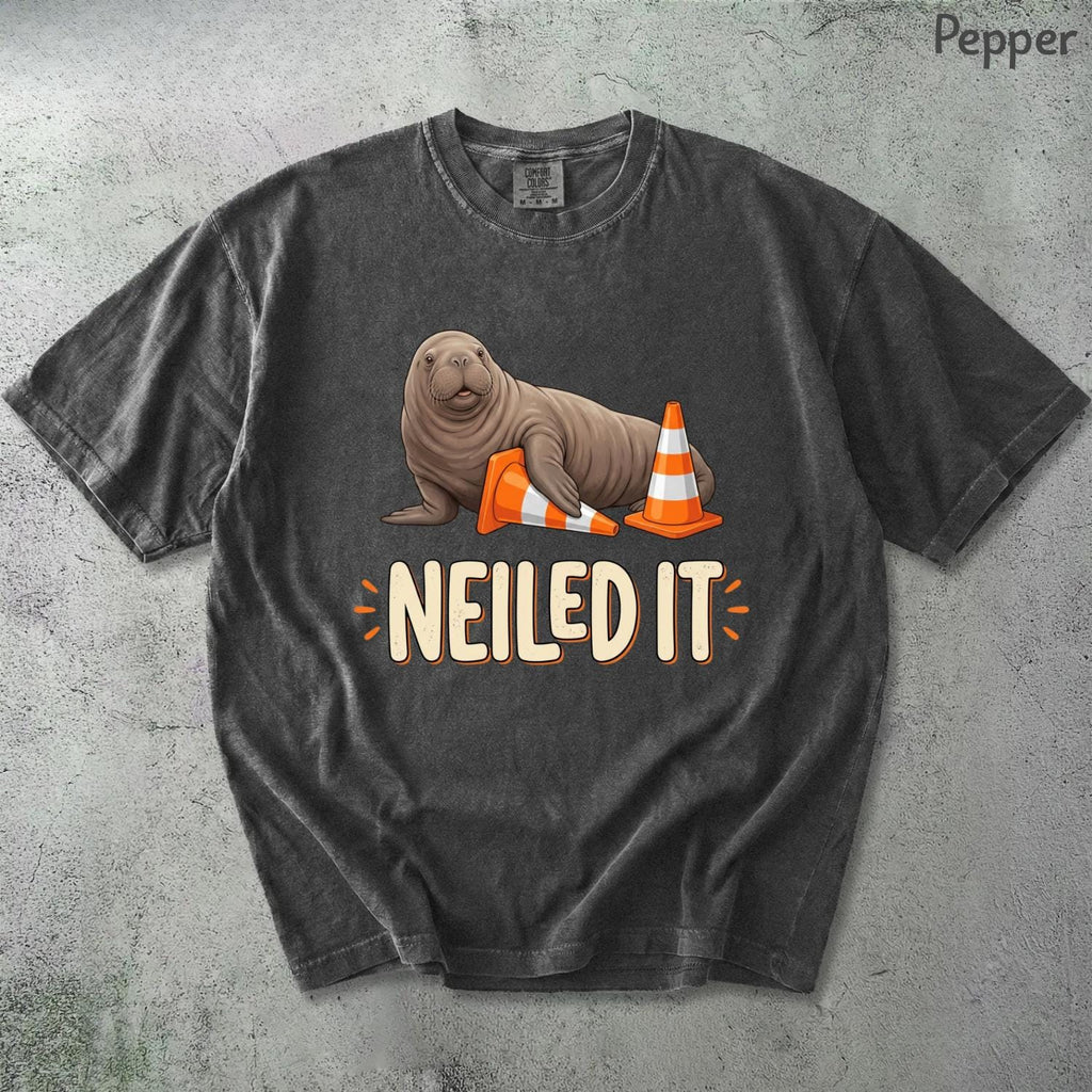 Comfort Colors Neil The Seal HFN Shirt  Funny Elephant Seal Meme Tee Neiled It Ocean Animal Joke Gift for Seal Lovers