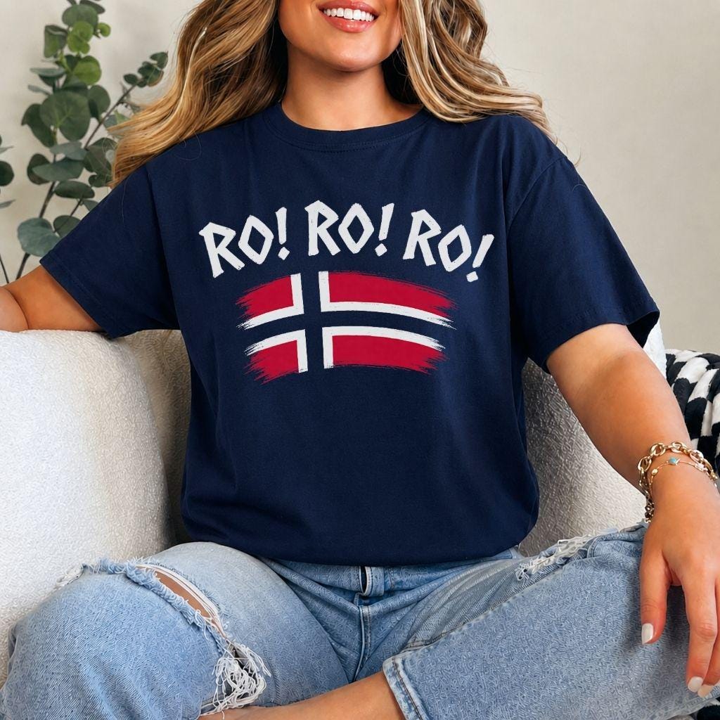 Ro Ro Ro Norway HFN Shirt Funny Norwegian Flag Tee Viking Soccer Fan Gift Norway Football Supporter Shirt for Men Women
