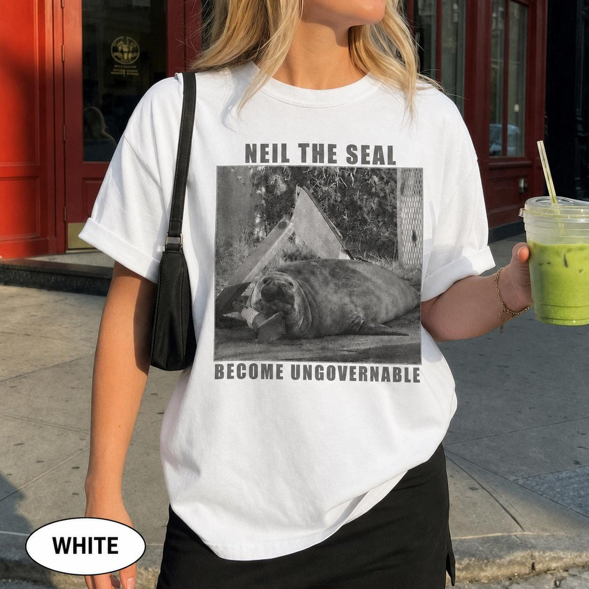 Comfort Colors Vintage Neil The Seal Become Ungovernable HFN Shirt Retro Tasmania Elephant Seal Graphic Tee Funny Seal Meme T-Shirt Neil Shirt