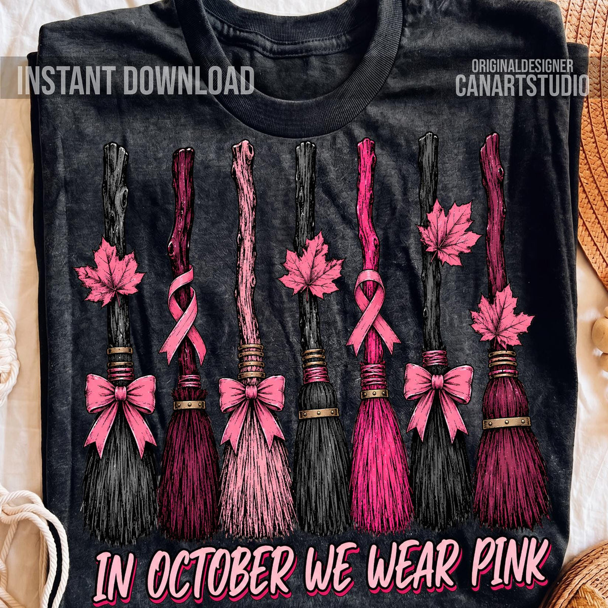 In October We Wear Pink Witchy Breast Cancer  Design  Commercial Use    HG