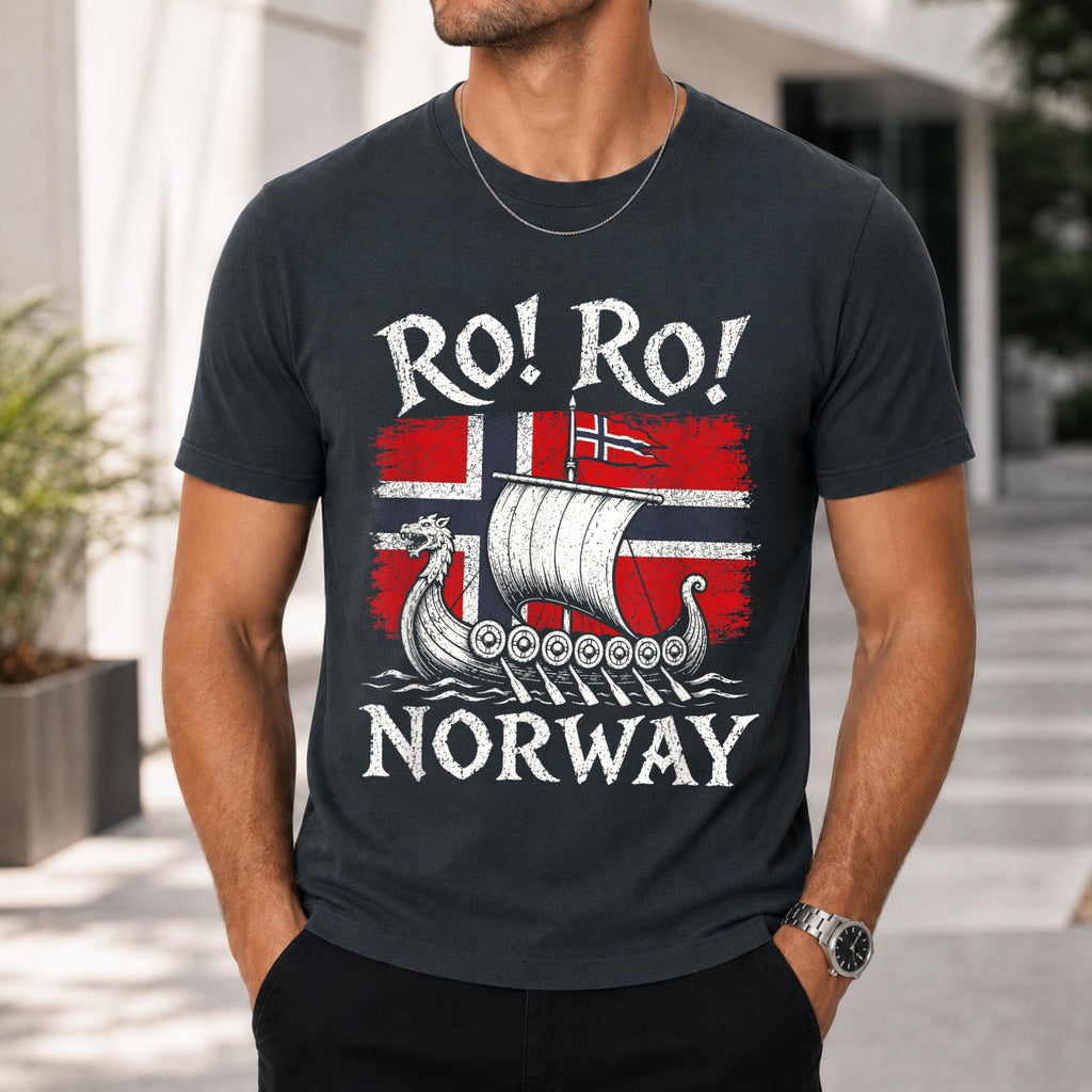 Ro Ro Norway Viking Ship HFN Shirt Norwegian Soccer Fan Tee Norway Football Supporter Gift Nordic Viking Sports Shirt