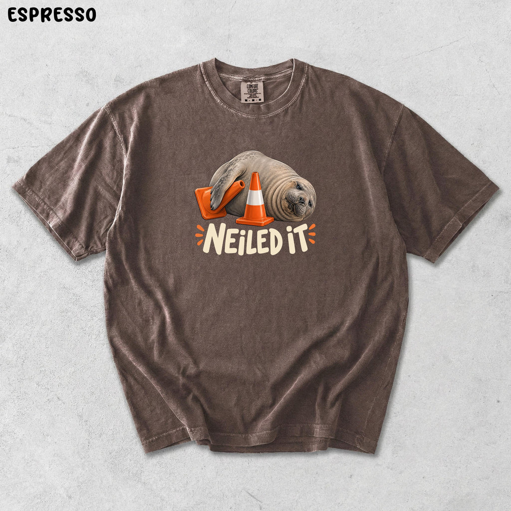 Comfort Colors Neil The Seal HFN Shirt Funny Elephant Seal Meme Tee Tasmania Animal Pun Neiled It Unisex t-shirt