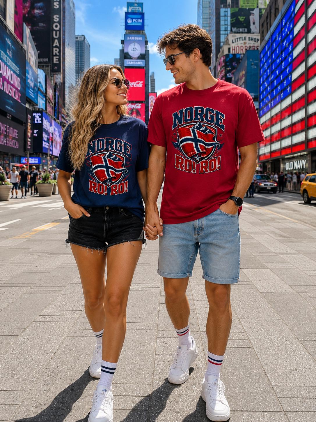 NORGE RO! RO! Norway Flag HFN Shirt Norwegian Pride Tee Norge Football Fan T-Shirt Viking Nordic Supporter Gift Grunge Norway Tee Men's Gift