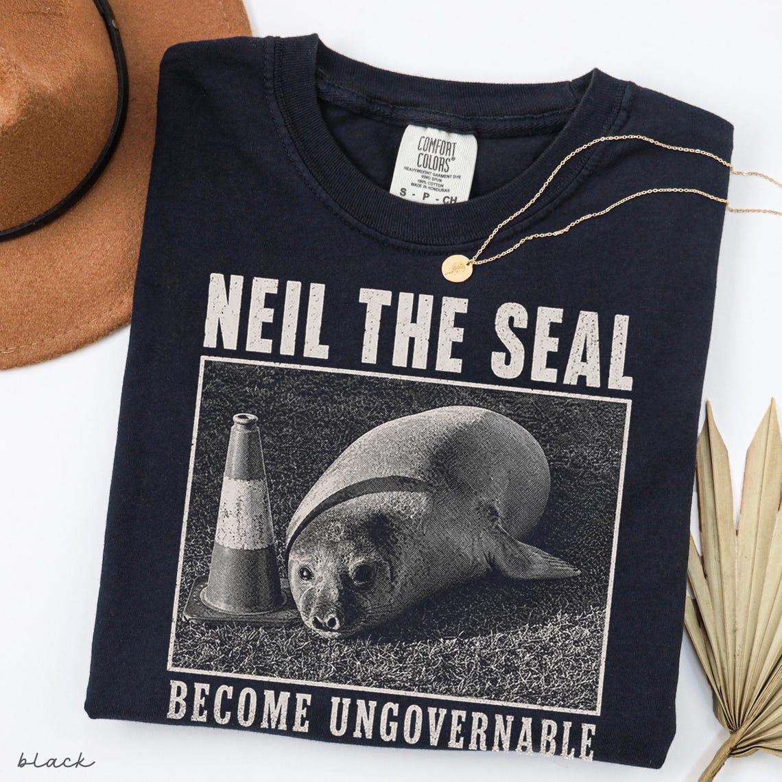Comfort Colors Vintage Neil The Seal Become Ungovernable HFN Shirt Funny Animal Meme T-Shirt Retro Tasmania Elephant Seal Graphic Tee Streetwear Shirt
