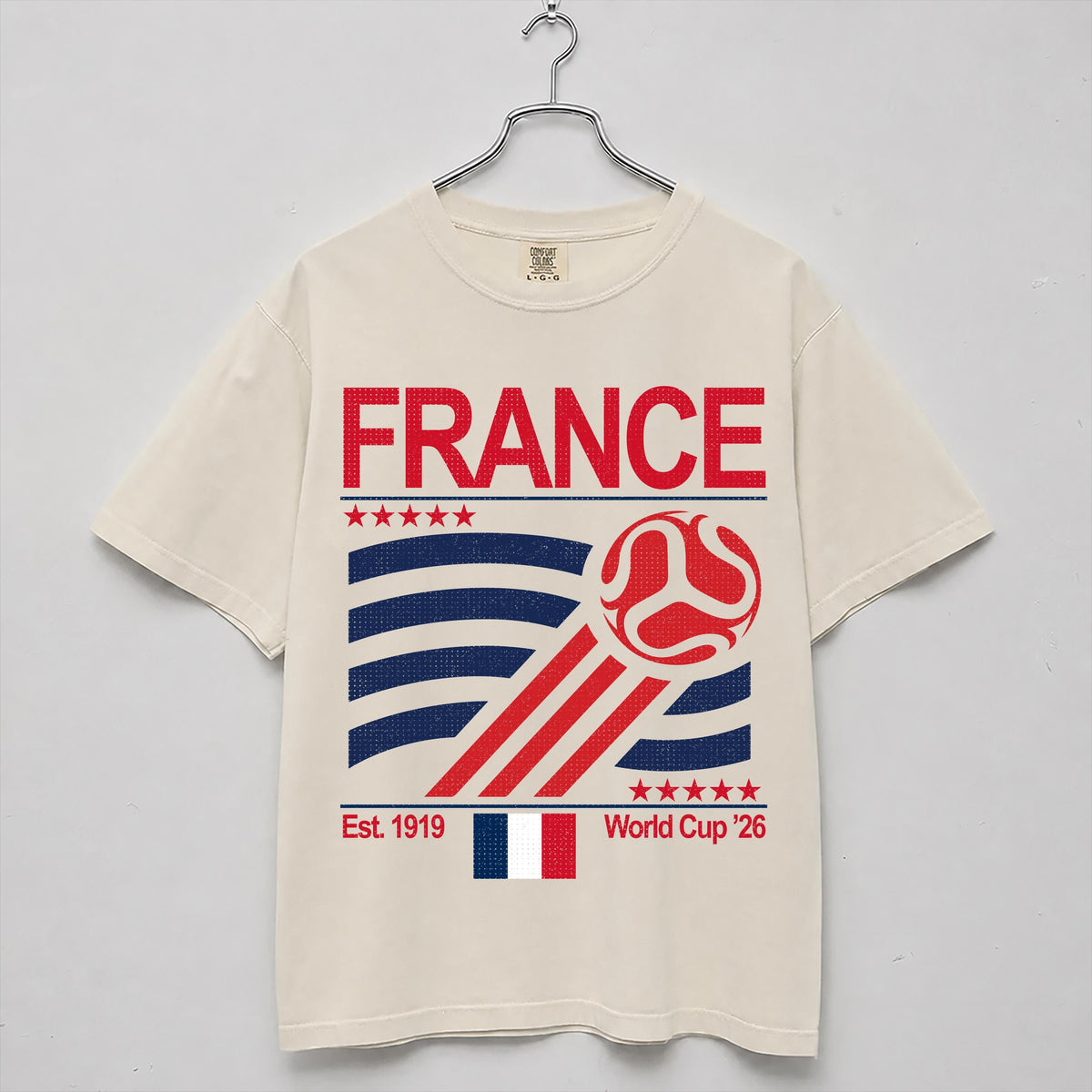Vintage France Soccer Comfort Colors Shirt Retro 90s Flag France Team Soccer Soccer Cup 2026 HFN Tee