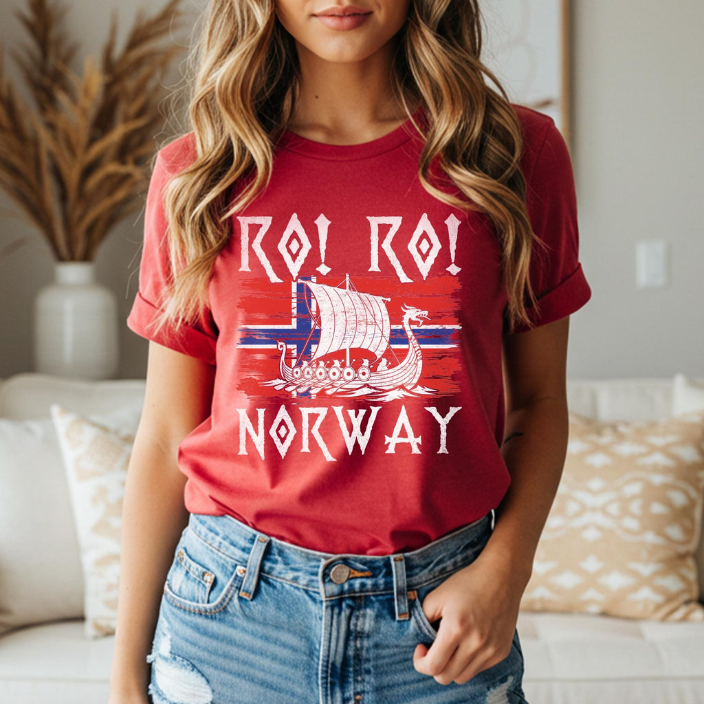RO RO Norway HFN Shirt Viking Ship Shirt Norway Football Fan Tee Scandinavian Viking Row Shirt Nordic Longship T-Shirt Viking Gift