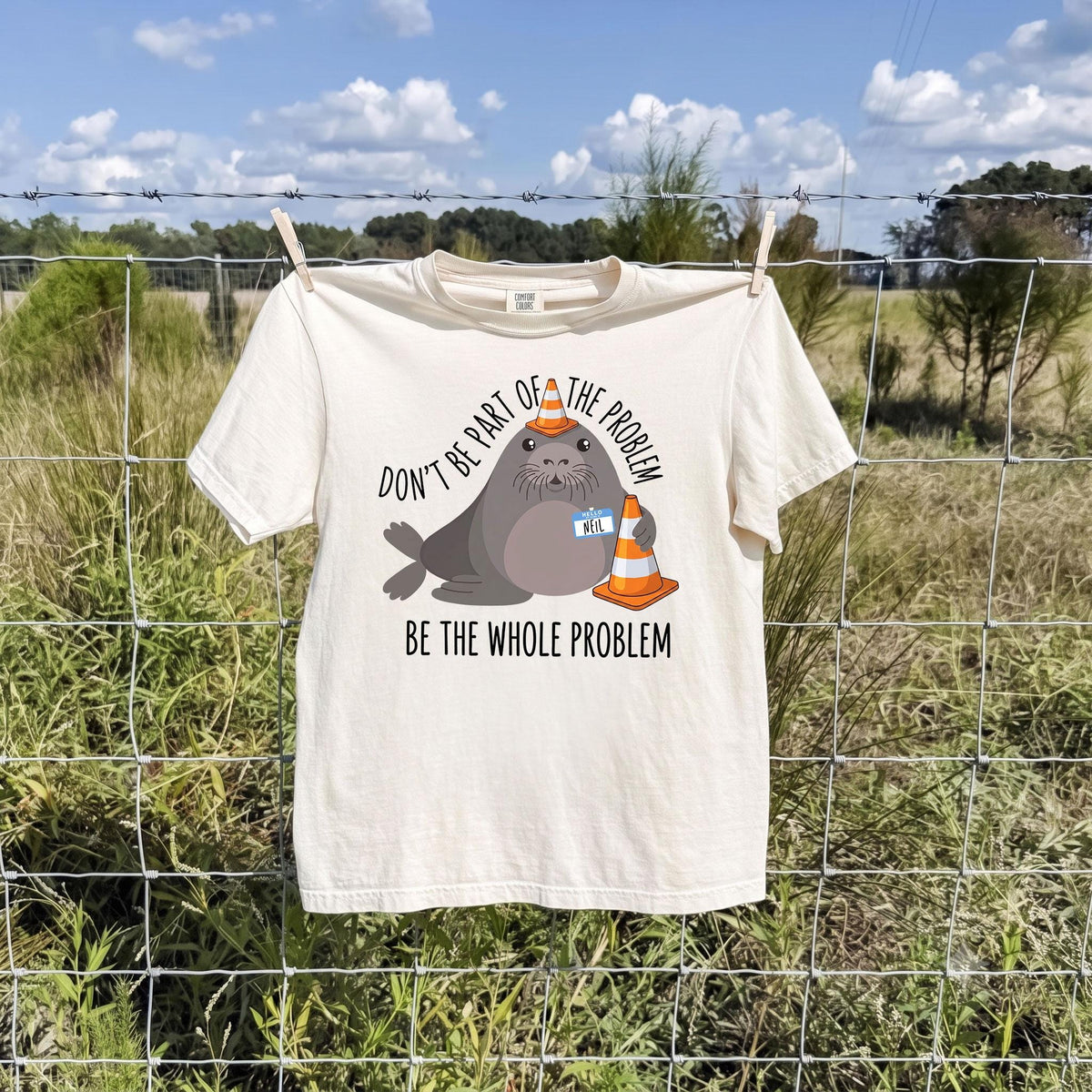 Comfort Colors Neil The Seal Graphic T-shirts Neil Problem HFN Tshirt Tasmania Seal Shirt Elephant Seal T-shirt