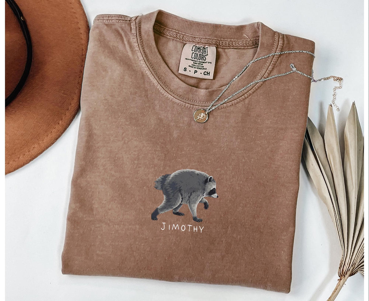 Embroidered Jimothy Raccoon Shirt, Jimothy Tee  Seattle Raccoon Shirt  Viral Jimothy Racoon  Raccoon Embroidery Tshirt NNA