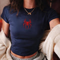 Embroidered Disney Amazing Spider Baby Tee, Embroidery Marvel Spider-Man Birthday Lace Trim Tank Top  MCU Fan Gift NNA