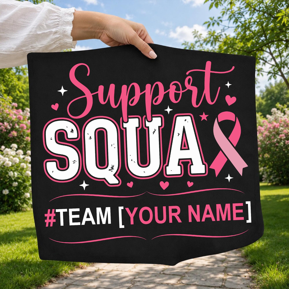 Custom Breast Cancer Support Squad  Personalized Team Name  Pink Ribbon Awareness Shirt HG Design  Breast cancer gifts  HG