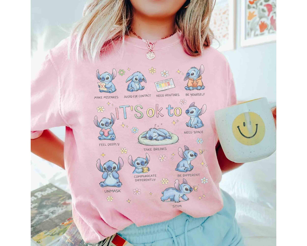 Cute Stitch Itâs Ok To Be Different Autism Stitch Shirt HG Autism Acceptance Lilo & Stitch Tee  Special Education Teacher Tee  Neurodiversity