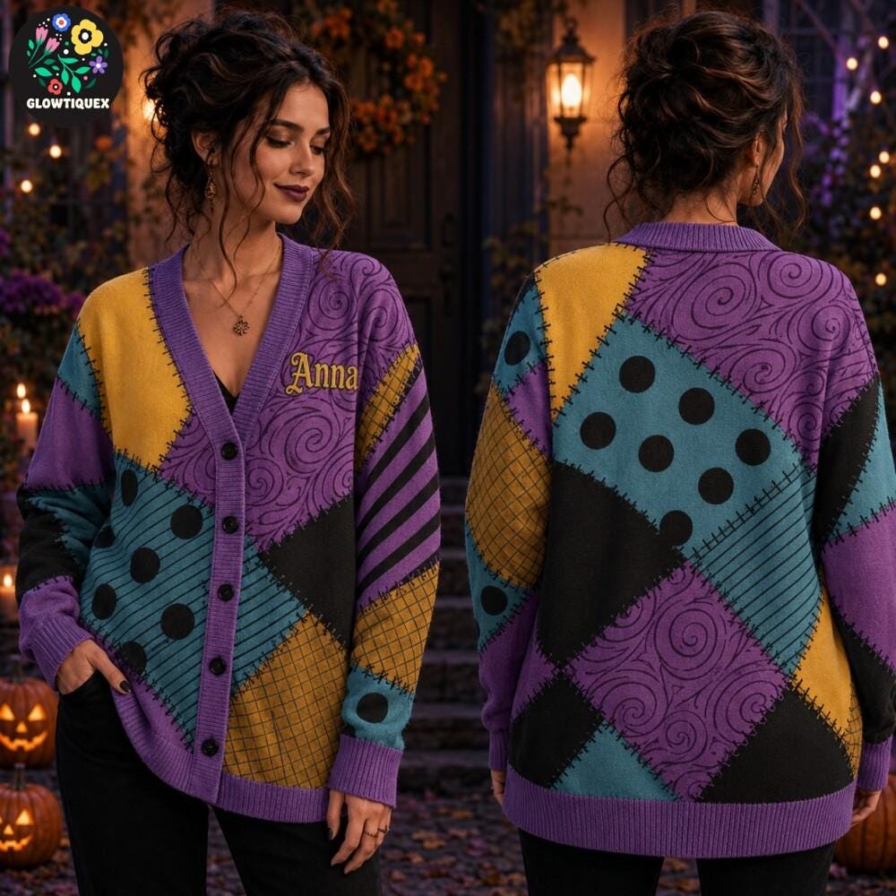 Custom Cardigan HG  Shirt, Halloween Nightmare Xmas Characters Cardigan HG , Halloween Outfit Halloween Shirt