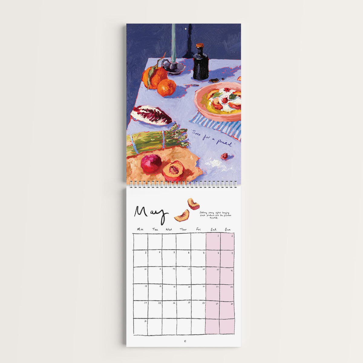 2027 Food Themed Wall Calendar by Amelia Jayne, Hand-Drawn Tablescapes (A4)