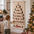 Personalized Advent Calendar HG for Kids, 24 Pocket Christmas Countdown Calendar, Fillable Fabric Wall Hanging, Custom Name Christmas Decor
