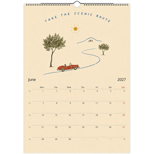 2027 Wall Calendar, Illustrated Wall Calendar