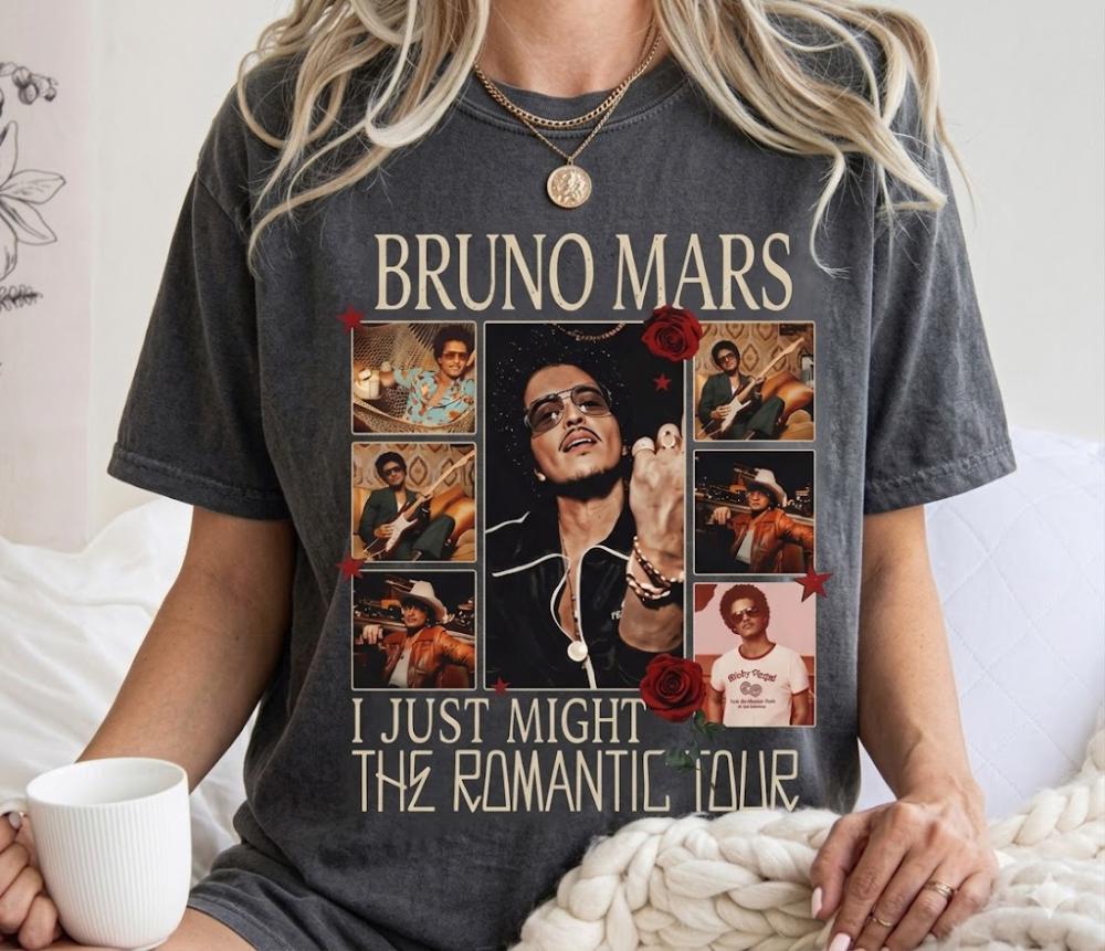 Bruno Mars Vintage Shirt, Concert Tour Tee, Retro Pop R&amp;B Singer Shirt, Music Fan Gift HFN Shirt