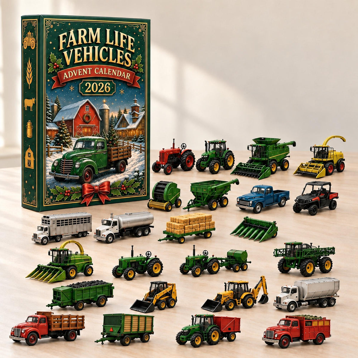 Farm Vehicle Advent Calendar HG 2026, Mini Tractors and Trucks, Christmas Countdown Gift