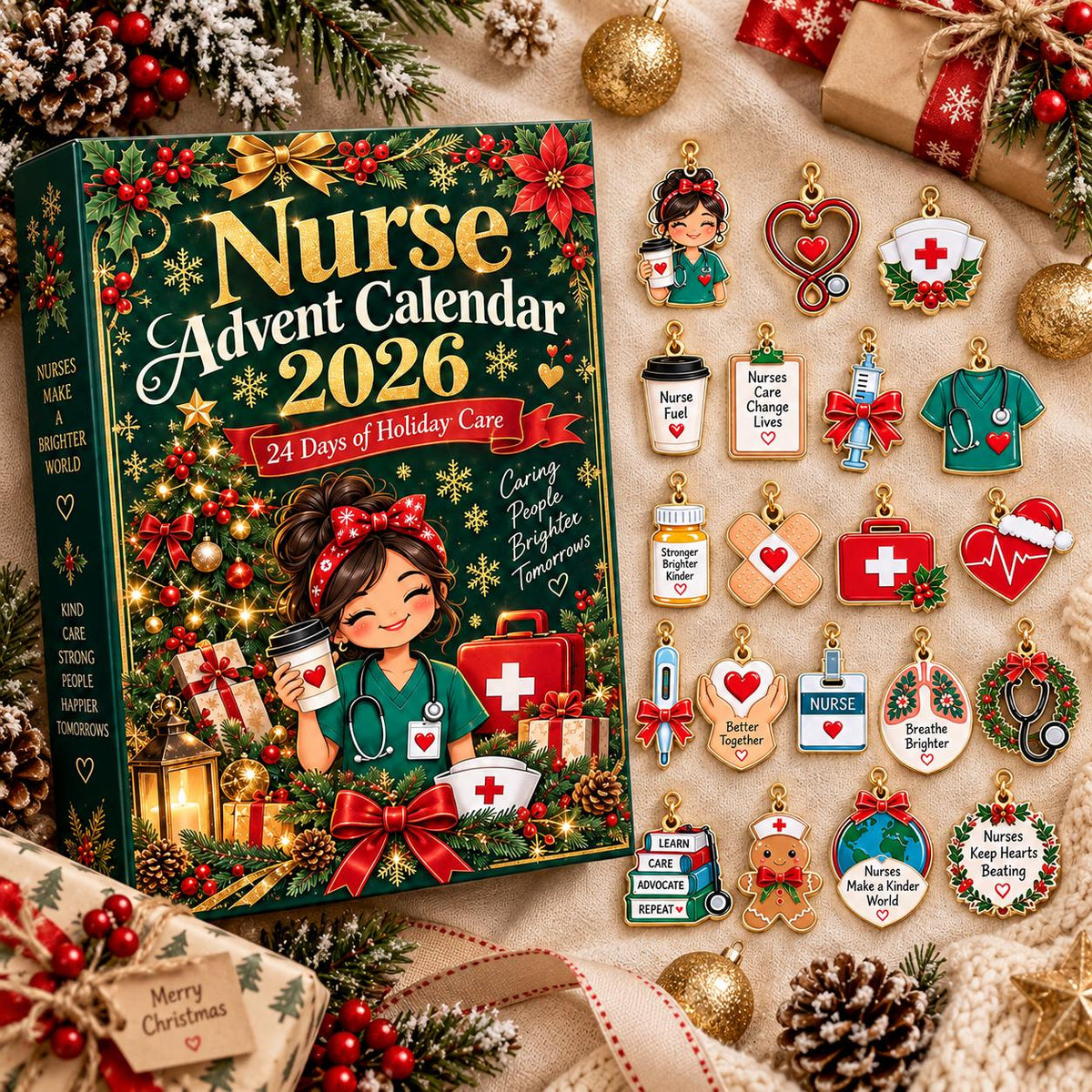 Nurse Advent Calendar HG 2026, 24 Days Christmas Countdown, Nurse Christmas Gift, RN Nursing Gift, Medical Acrylic Ornament Set