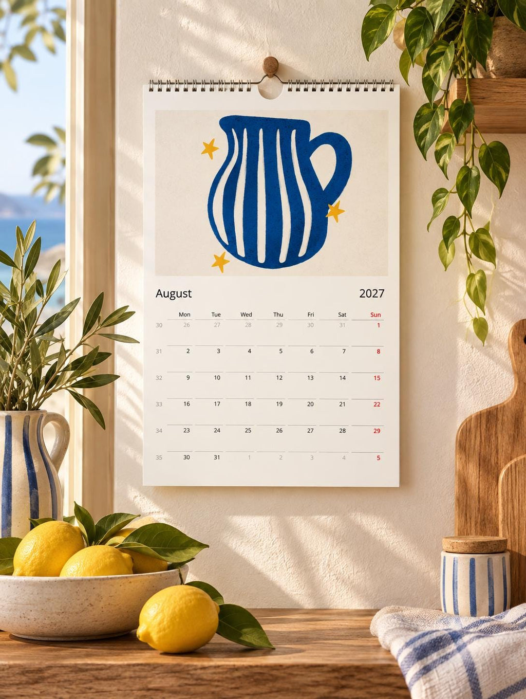 2027 Wall Calendar | Colourful Illustrated Calendar | Modern Art Calendar | Kitchen & Home Office Decor | Gift for Art Lovers