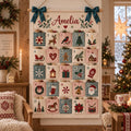 Personalized Fabric Advent Calendar HG, 25-Pocket Fabric Countdown Organizer, Kids Advent Calendar HG, Reusable Wall Hanging, Christmas Decor