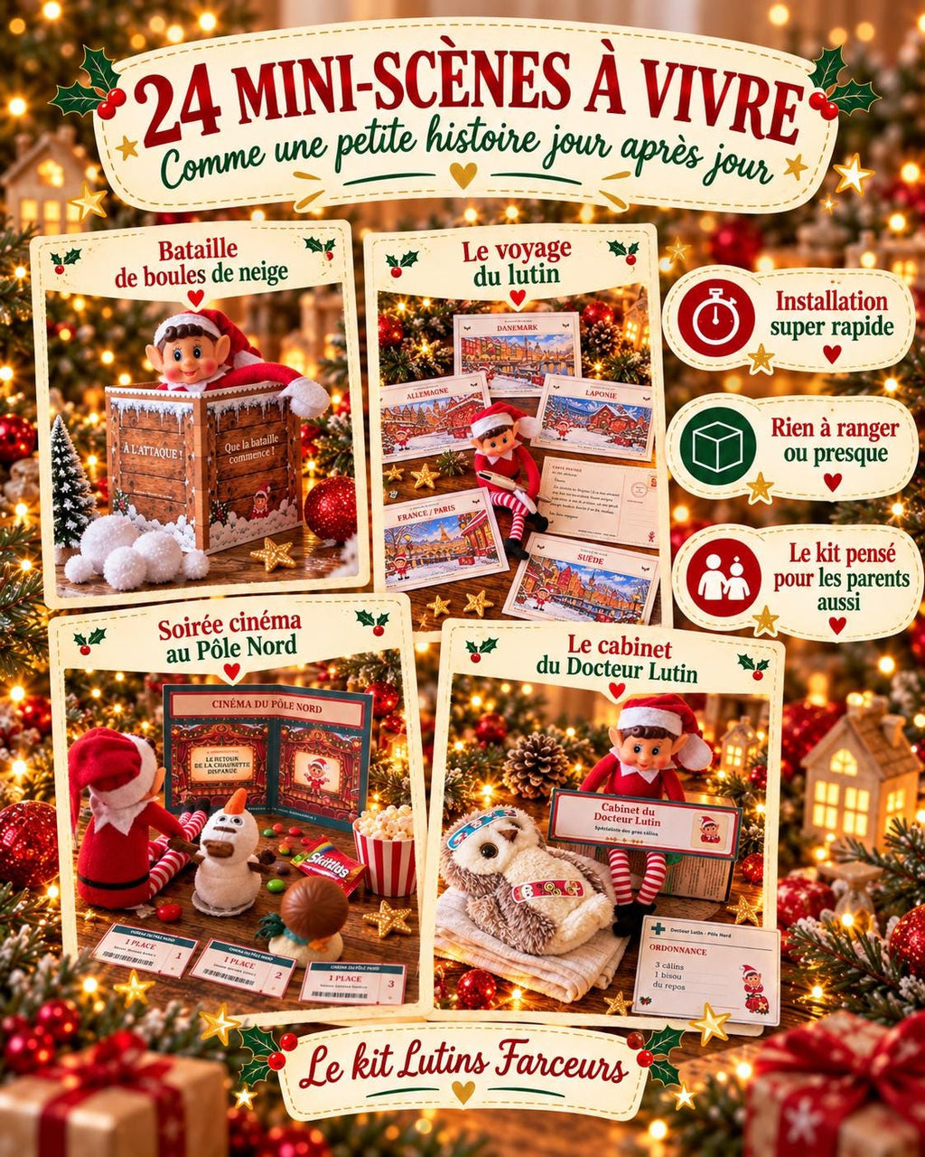 Christmas Mischief Elf Kit – 24 Ready-to-Set-Up Pranks, Mini-Scenes and Advent Calendar HG