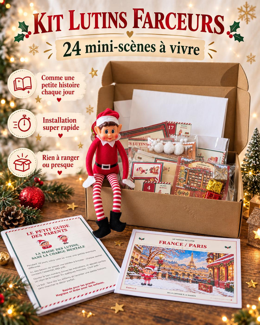 Christmas Mischief Elf Kit – 24 Ready-to-Set-Up Pranks, Mini-Scenes and Advent Calendar HG